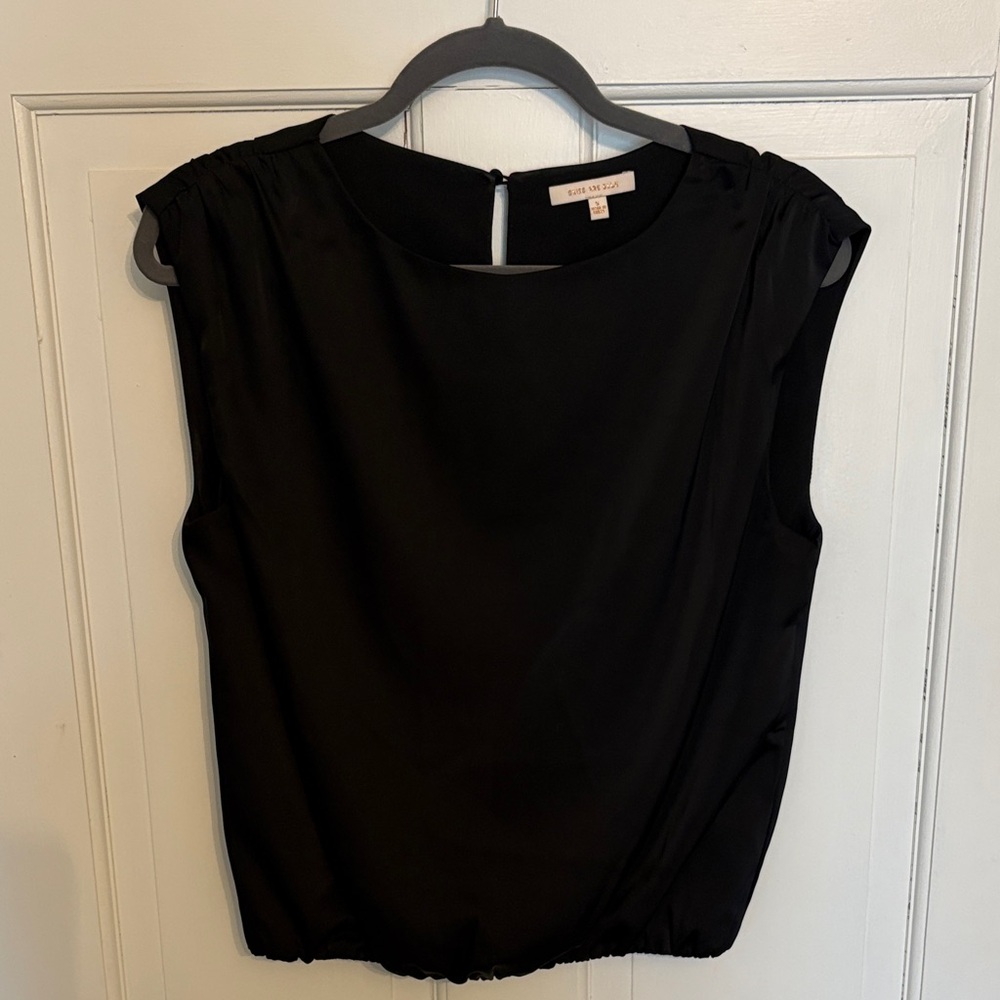 Skies Are Blue Black Silky Top
